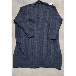 Redlove Paris Gray Super Cable Knit Cardigan Sweater (L) NWT